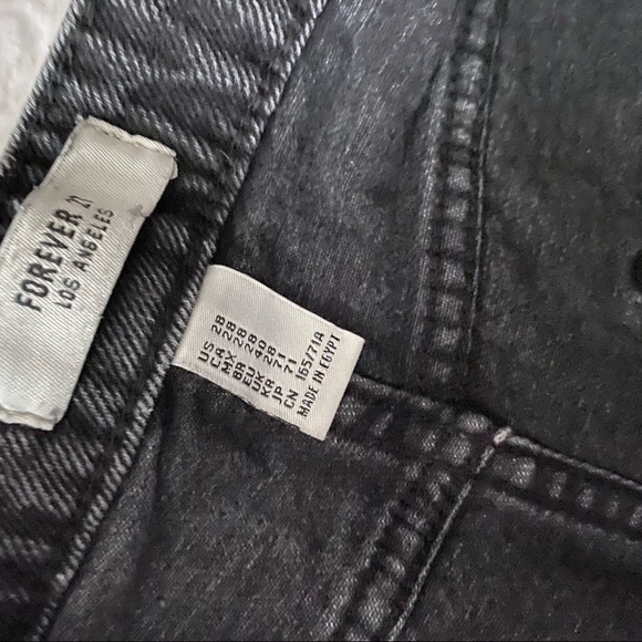 Charcoal High Waist Raw Hem Jean Shorts - Picture 2 of 8